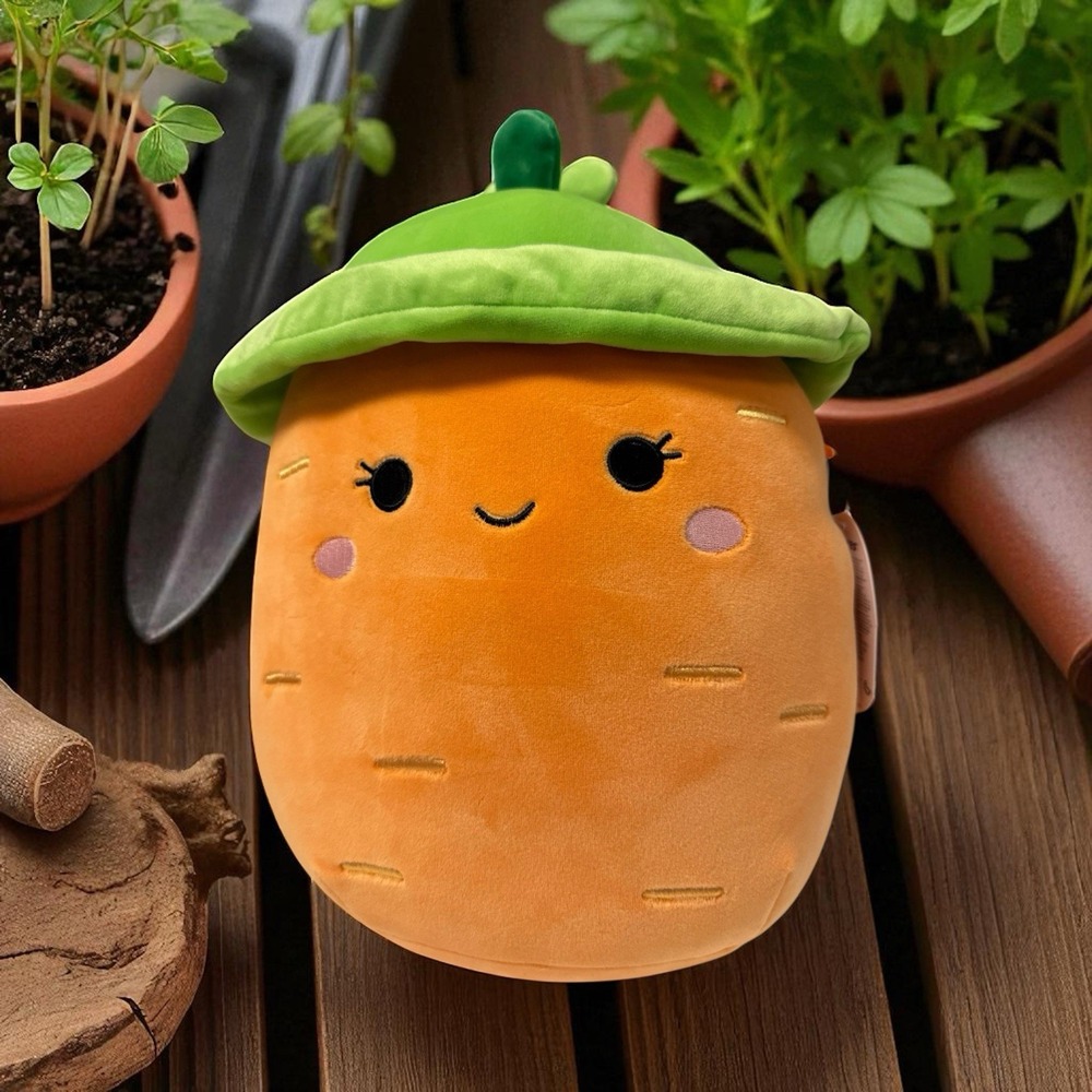 Squishmallow Easter 2025 Caroleena the Carrot Wearing a Bucket Hat NEW 12‎ inch